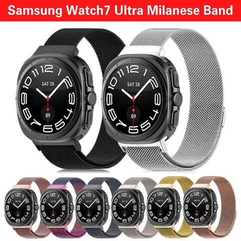 Correa De Reloj Magnética Milanesa Y Funda De Malla De Acero Inoxidable Transpirable Para Reloj Inteligente Ultra