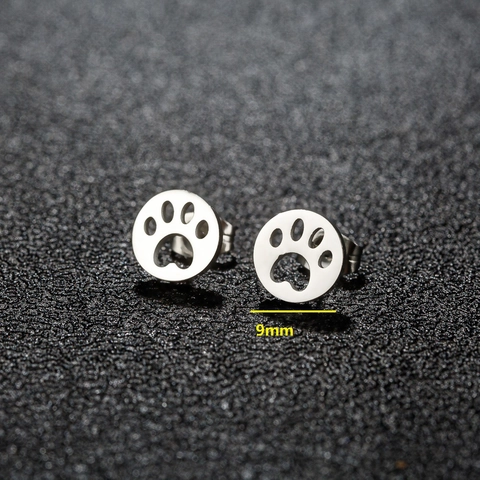 Edelstahl Pfotenabdruck Ohrstecker Kleine Runde Hohle Tierklaue Ohrknochenstecker Minimalistischer Schmuck Für Damen Mädchen