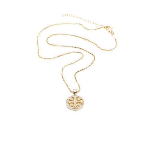Collana Medaglia San Benedetto Rame Zirconia Pendente Rotondo Gioielli Religiosi Vintage Catena Veneziana Uomo Donna