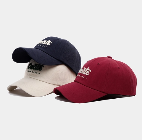 Baumwolle Baseballkappe 3D Create Buchstaben Bestickt Gebogener Schirm Atmungsaktiv Verstellbar Outdoor Dad Hat