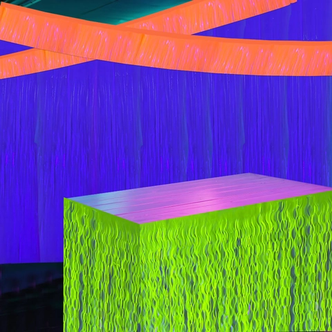 Tenda Con Frange In Alluminio Fluorescente Al Neon Sfondo In Lamina Metallica Banner Gonna Da Tavolo Decorazioni Per Feste