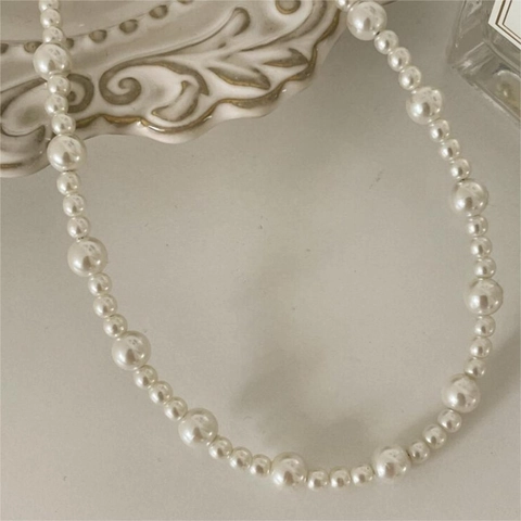 Elegante Collana Di Künstliche Perle Sfumate Con Fermaglio In Argento Sterling 925 Stile Coreano Ins Retrò Minimalista Per Donne