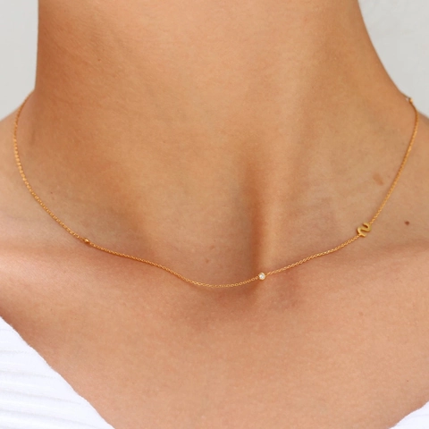 Initial Letter Necklace Women 925 Sterling Silver AAAAA Zirconia Minimalist Elegant Alphabet Pendant Jewelry