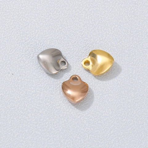Mini Ciondoli Cuore Acciaio Inossidabile Ciondoli Lisci Per Creazione Gioielli Fai Da Te Collana Bracciale Moda Minimalista