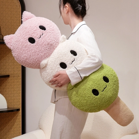 Cuscino In Peluche Gatto Dango Tricolore Cuscino Lungo Morbido Per Dormire Arredamento Letto Stile Giapponese Kawaii Giocattolo Animale