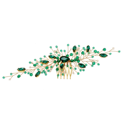 Handcrafted Bridal Hair Comb Alloy Crystal Rhinestone Faux Artificial Pearl Wedding Party Elegant Vintage Headpiece For Women