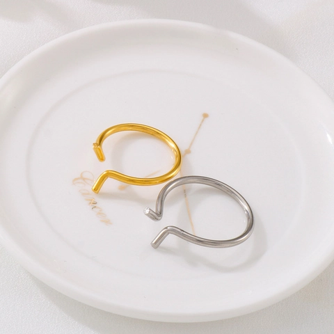 Anillo Abierto Geométrico Acero Inoxidable Banda Simple Minimalista Accesorio De Joyería De Moda Para Hombres Mujeres