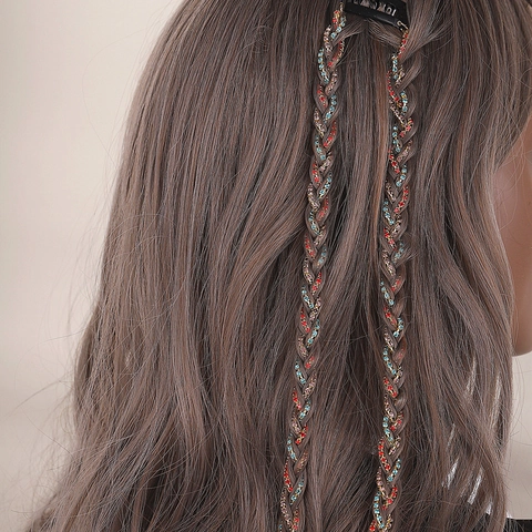 Strass Haarkette Langer Tassel Haarklammer Zinklegierung Zopf Zubehör Mode Pferdeschwanz Dekor Für Damen