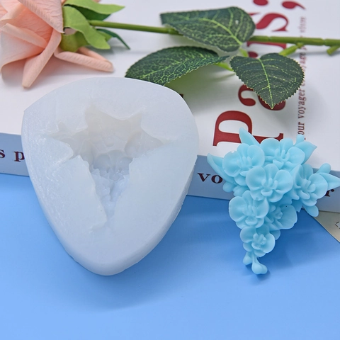 Blumenstrauß Silikonform Für DIY Kuchen Fondant Schokolade Backen Handgefertigtes Harz Kerzenherstellung Weiß