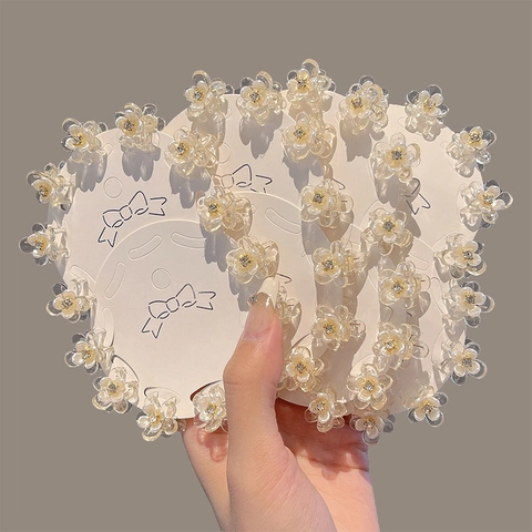 Mini Pinzas Para El Cabello Resina Flor Mariposa Corazón Horquillas Dulce Diamantes De Imitación Perla Artificial Para Mujeres Niñas