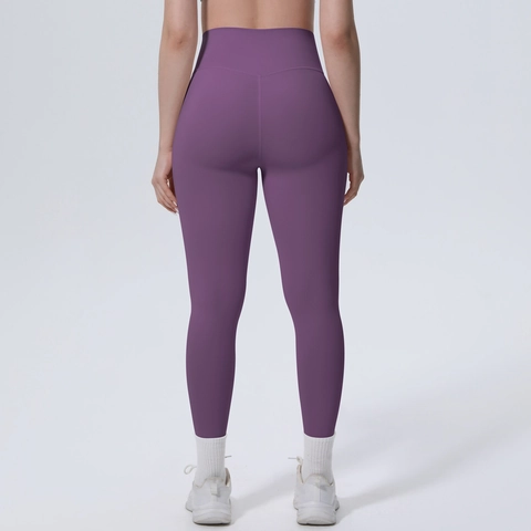 Women's High Waist Solid Color Yoga Pants Breathable Skin-Friendly Ice Feel Sports Leggings For Gym Running Yoga Bottoms