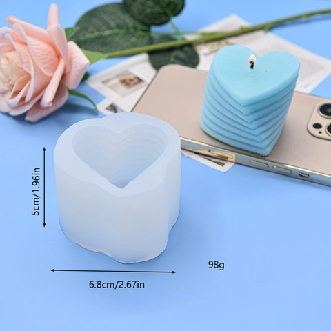 Herzform Silikonform Gestapeltes Herz Design Für DIY Kerze Seife Kuchen Dekoration Handwerk Ornamente Flexibel Langlebig