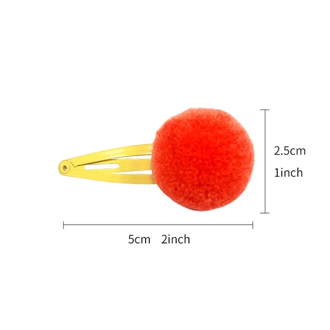 Kids Pom Pom Hair Clips Colorful Plush Mini Bb Clips Rainbow Candy Color Hair Accessories For Little Girls Toddlers