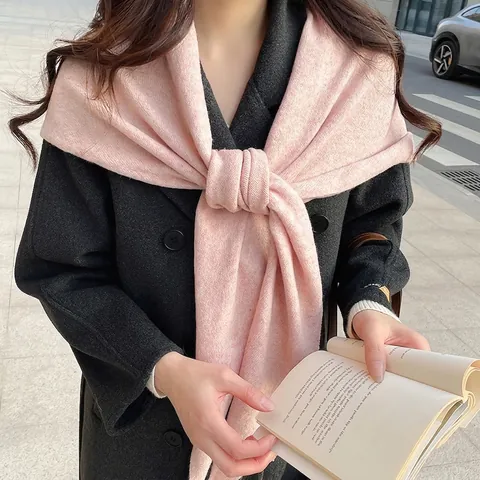 Bufanda Triangular De Punto De Color Sólido Retro Francés Chal Mujer Invierno Cálido Suave Calentador De Cuello