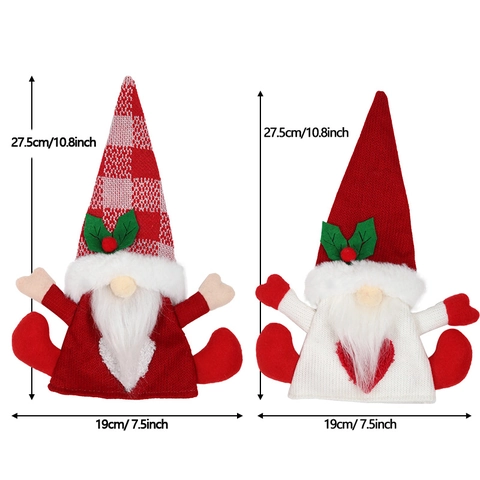 Christmas Gnome Wine Bottle Cover Knitted Fabric Faceless Santa Tomte Decor For Holiday Party Dining Table Decoration