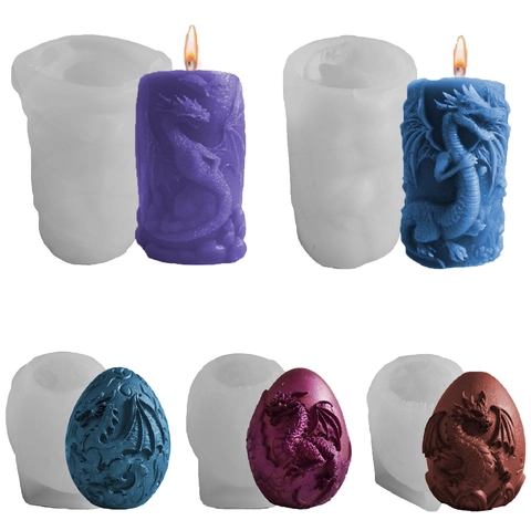 3D Dragon Embossed Silicone Mold For Candle Making DIY Dragon Egg Mythical Creature Craft Tool For Gypsum Resin Arts