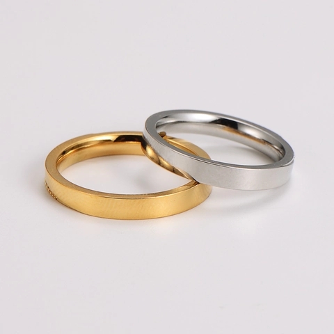 Anillo De Acero Inoxidable 304 Con Circonita Cúbica Incrustada Pulido Elegante Banda Joyería Para Mujeres