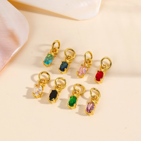 Pendentif Ananas Cuivre Plaqué Or 18K Zircone Coloré DIY Accessoires De Bijoux Pour Collier Bracelet