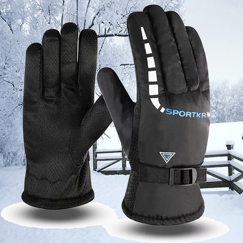 Heren Winterhandschoenen Polyester Waterdicht Winddicht Fleece Gevoerd Thermisch Skiën Fietsen Outdoor Sport Antislip