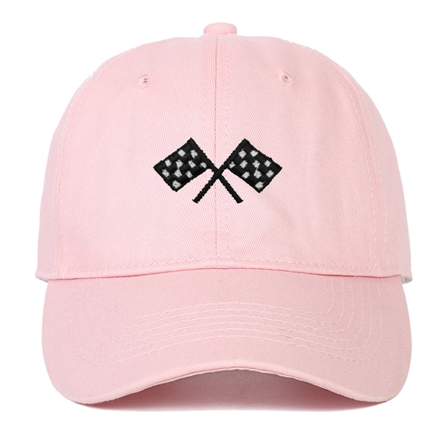 Cotton Baseball Cap Racing Flag Embroidered Sports Outdoor Sun Shade Adjustable Casual Soft Top Dad Hat For Men Women