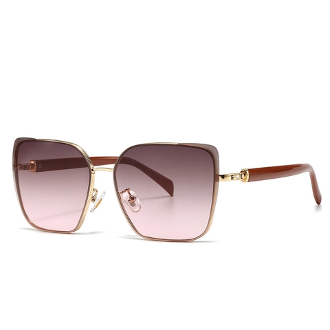 Modern Retro Women's Oversized Square Sunglasses Metal Frame UV400 Gradient PC Lens Fashion Decorative Eyewear For Daily Vacation