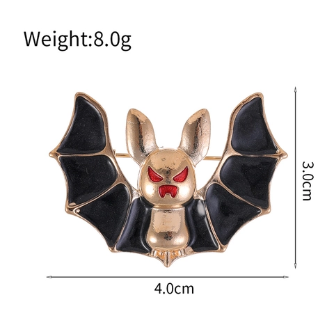 Broche Animale de Chauve-souris Halloween Créative pour Hommes Femmes Gothique Alliage de Zinc Émail Pin Badge pour Vêtements de Costume