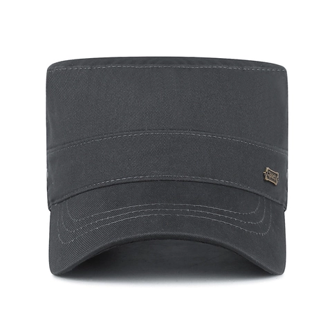 Casquette Cadet Homme Coton Twill Chapeau Militaire Plat Avec Étiquette Métal Sports Oeillets Respirants Réglable Extérieur Loisirs
