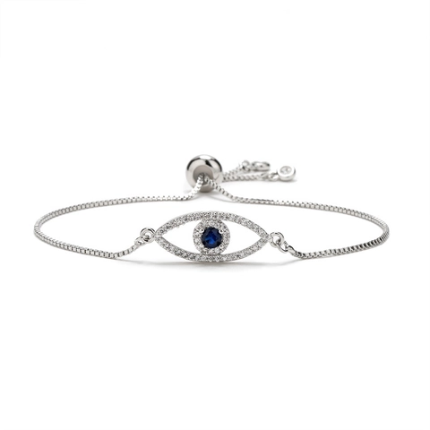 Bracelet Main De Fatma Oeil Maléfique Cuivre Zircon Coquille Fermoir Coulissant Ajustable Corde Tissée Bijoux Boho Femmes