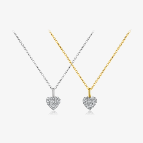 Heart Pendant Necklace 925 Sterling Silver Sparkling Zircon Micro Pave Clavicle Chain Simple Elegant Jewelry For Women