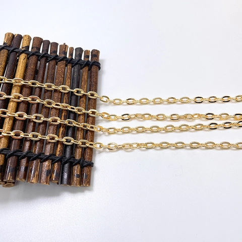 Diy Jewelry Making Chain Oval Link Brass Gold Plated Color Retention For Necklace Bracelet Crafting