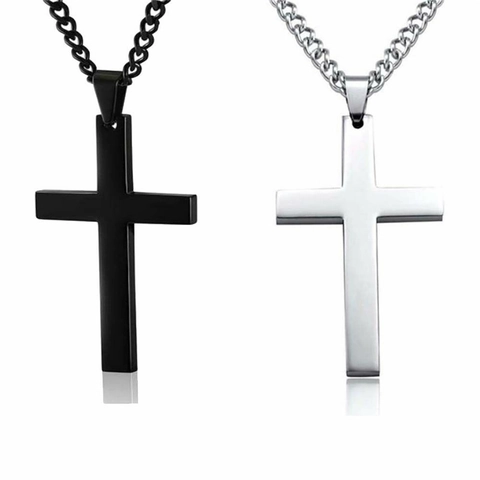 Minimalistische Metalen Kruis Hanger Ketting Voor Mannen Vrouwen Goud Zilver Zwart Mode Sieraden Verguld Eenvoudig Accessoire