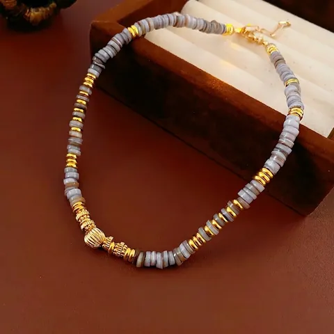 Böhmische Perlenhalskette Für Damen Legierung Muschelperlen Vintage Ethnisch Eleganter Schmuck Verstellbar