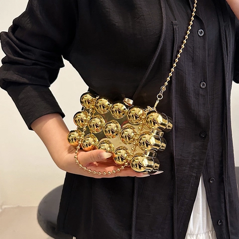 Acryl Metalen Bubble Avond Clutch Schoudertas Driedimensionale Bol Feest Bruiloft Diner Trendy Elegant Voor Vrouwen