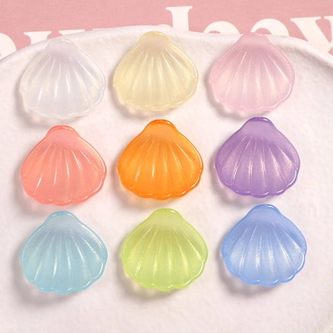 Breloques Coquillage Résine Coloré Paillettes Forme Éventail Accessoires Pour Bijoux DIY Boucles D'oreilles Cheveux