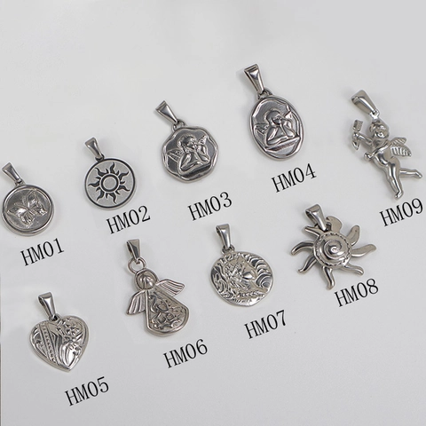 Collana Con Ciondolo In Acciaio Inossidabile Vintage Angelo Sole Cuore Farfalla Moneta Ritratto Gioielli Retro Donna