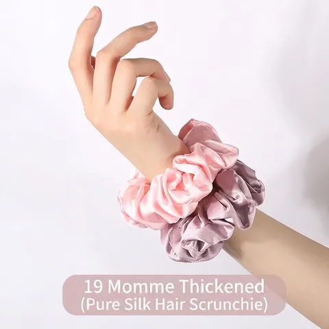 Mulberry Satin Scrunchies Soft Elastic Hair Ties Hair Bands For Women Elegant Hair Care Solid Color Pure Satin