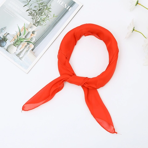 Solid Color Chiffon Square Scarf For Women Lightweight Breathable Neck Head Scarf For Dance Performance Art Fashion Accessory