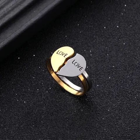 Herz Puzzle Splicing Ringe Edelstahl Gravur Love Und Best Friend Paar Freundschaft Schmuck Geschenk Poliert