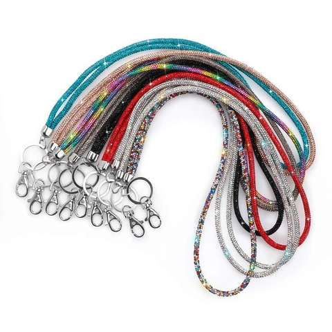 Cordón De Estrás Correa De Cristal Brillante Para Teléfono Soporte De Tarjeta ID Llaves Accesorio Mujer