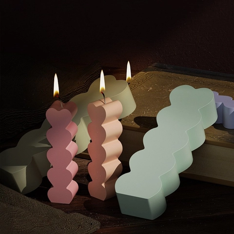 Silicone Candle Mold Long Wavy S-Shape Geometric Pattern For DIY Handmade Scented Candles Plaster Soap Modern Art Decor