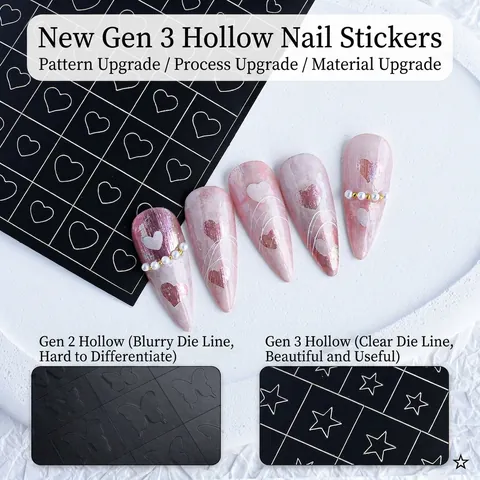 Adesivi Per Unghie Svuotati Stampini Farfalla Cuore Fiamma Stella Forme Accessori Per Manicure Fai Da Te Decorazione Stile Francese