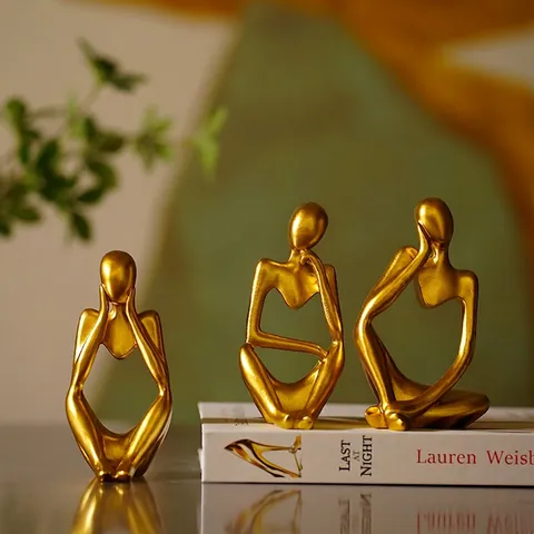 Scultura Astratta Del Pensatore Statuina Del Personaggio In Resina Decorazione Desktop Da Ufficio Nordica Moderna Minimalista
