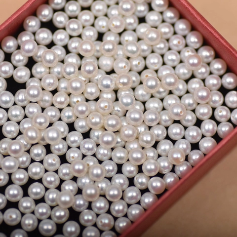 Natural Artificial Pearls Loose Beads Semi Drilled Round High Luster White For Handcrafted DIY Jewelry Making Accessories