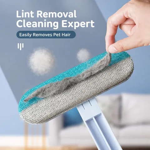 Pet Hair Remover Brush Long Handle Dual Sided Reusable Lint Scraper For Carpet Sofa Clothes Home Cleaning Tool