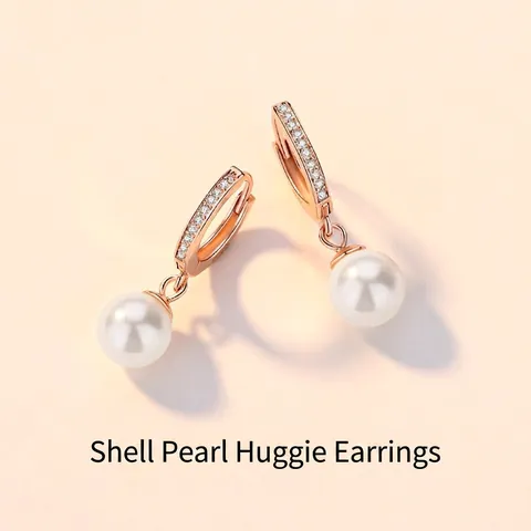 925 Sterlingsilber Künstliche Perle Creolen Für Damen Mode Elegante Strass Hängende Ohrringe Täglich Schmuck
