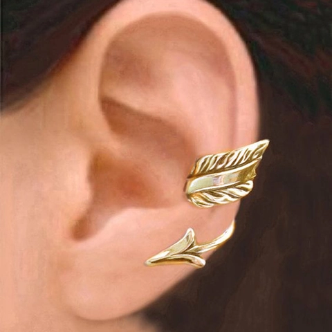 Arrow Feather Ohrmanschette Kupfer Nicht Durchbohrte Knorpelohrringe Vintage Bohemian Stil Schmuck