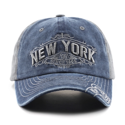 Gorra De Béisbol Vintage Algodón Lavado Bordado New York Retro Bloque De Color Ajustable Protección Solar Sombrero Para Hombre Mujer