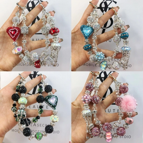 Cadena De Teléfono Móvil Redonda De Aleación Con Incrustaciones De Rhinestones Estilo Clásico Minimalista