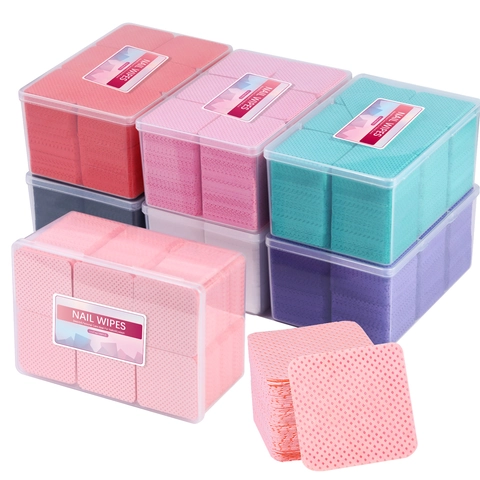 Toallitas Para Uñas Sin Pelusas Almohadillas De Limpieza De Algodón No Tejido Textura Rejilla Para Extensiones De Pestañas Y Manicura