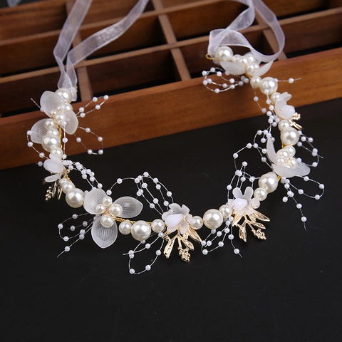 Accessori Capelli Sposa Orecchini E Bracciale Perla Artificial Imitazione Lega Foglia Fiore Tessuto Matrimonio Festa Donne